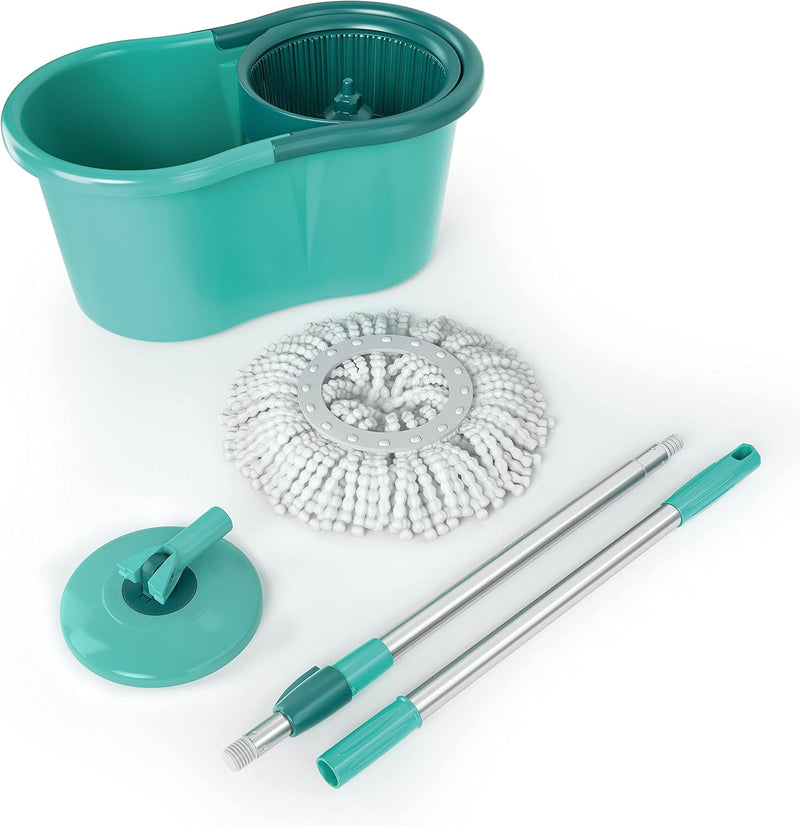 Trapeador con Mopa de Microfibra y Sistema Giratorio 360°
